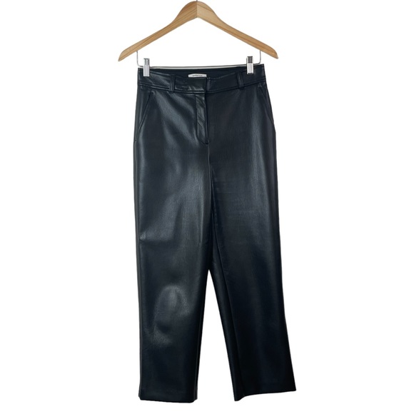 Aritzia Babaton Command Cropped Vegan Leather Trouser Pants Size 4, Spring 2022 - Picture 3 of 16